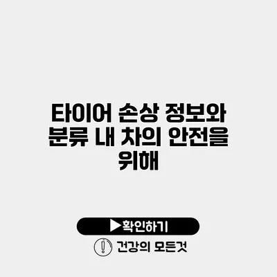 타이어 손상 정보와 분류 내 차의 안전을 위해